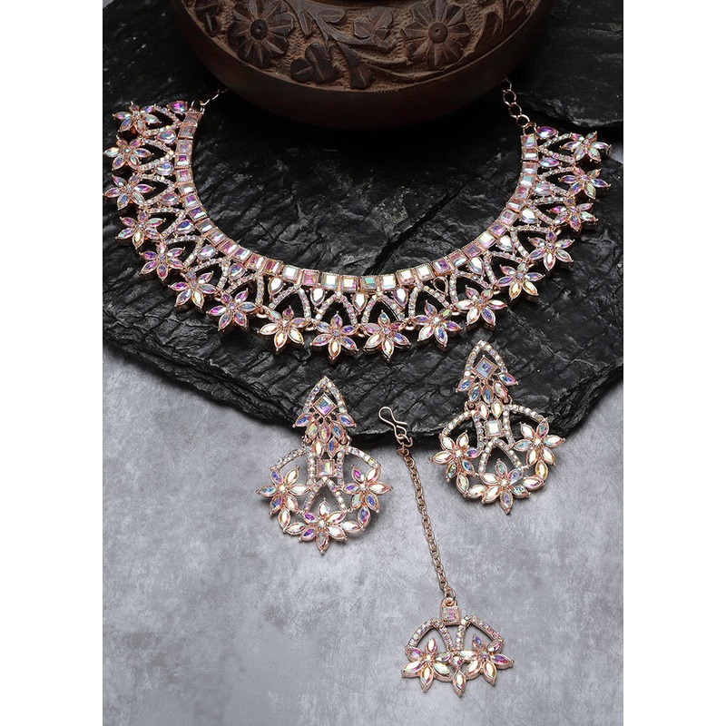 Multicolor Alloy Glossy Jewellery Set - JD986609445
