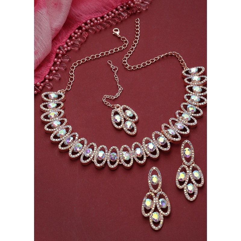 Multicolor Alloy Glossy Jewellery Set - JD986609446