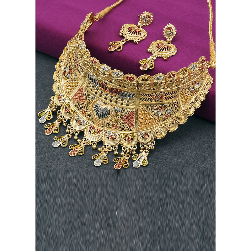 Multicolor Alloy Glossy Jewellery Set - JD986609452