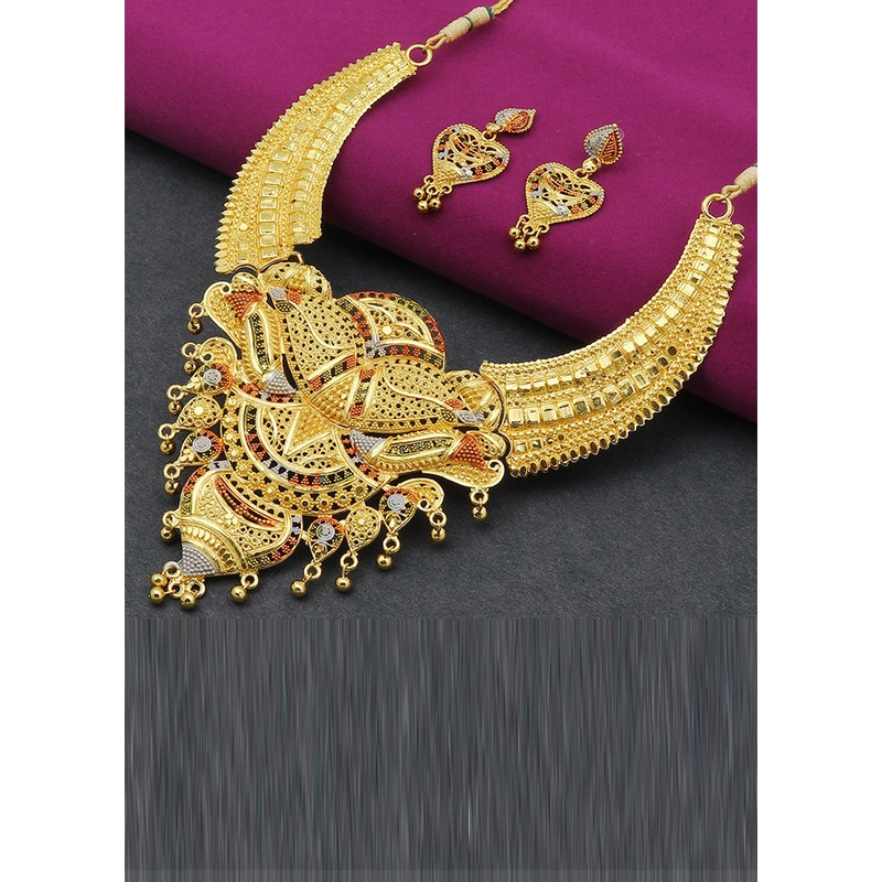 Multicolor Alloy Glossy Jewellery Set - JD986609455