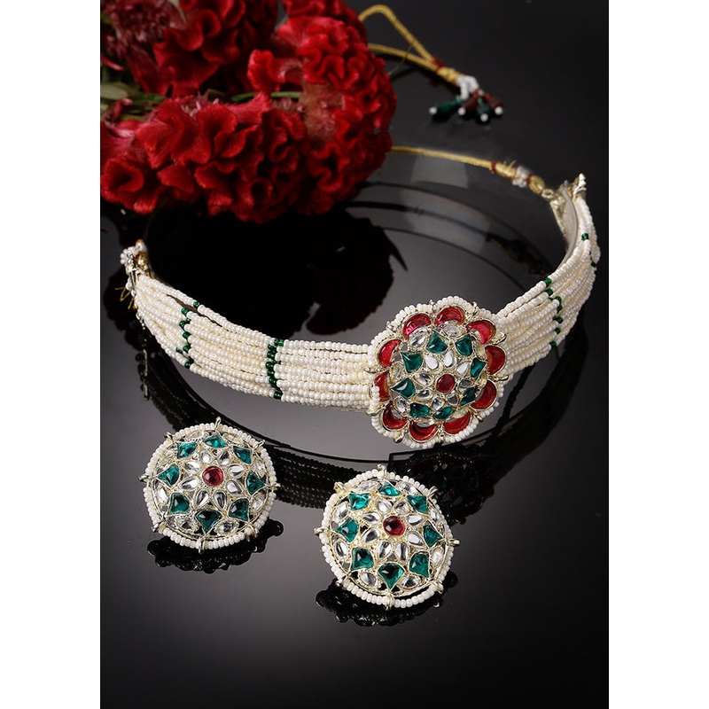 Multicolor Alloy Glossy Jewellery Set - JD986609458