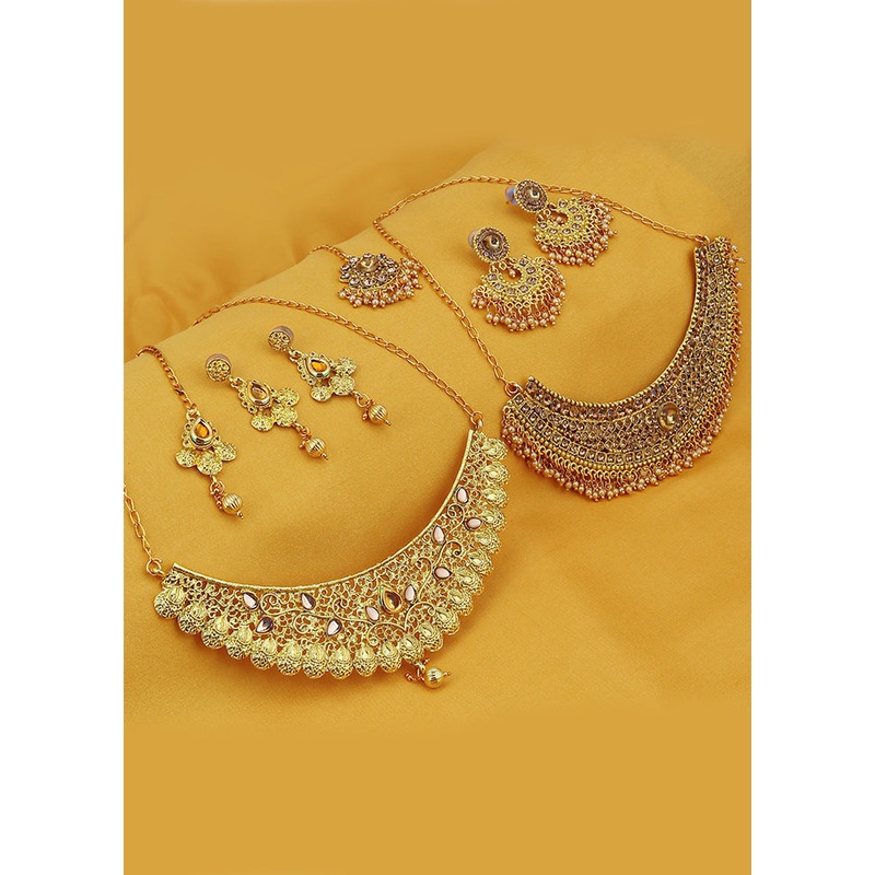 Multicolor Alloy Glossy Jewellery Set - JD986609464