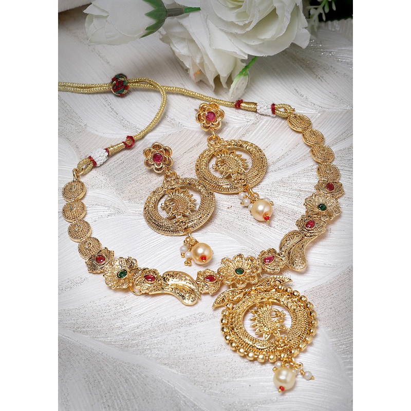 Multicolor Copper Glossy Jewellery Set - JD986609410