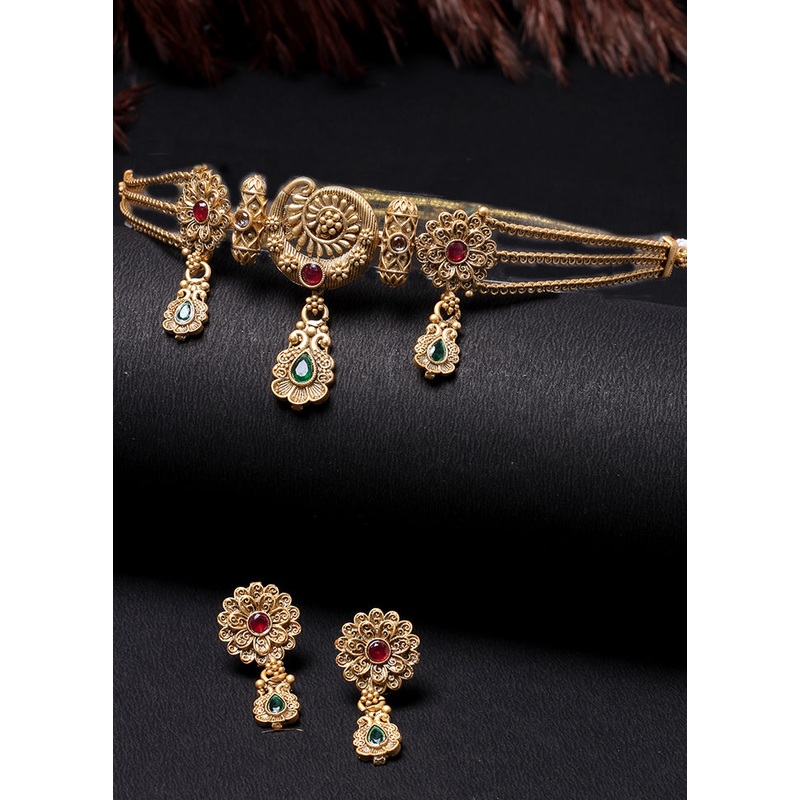 Multicolor Copper Glossy Jewellery Set - JD986609412