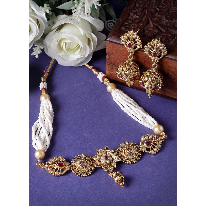 Multicolor Copper Glossy Jewellery Set - JD986609413