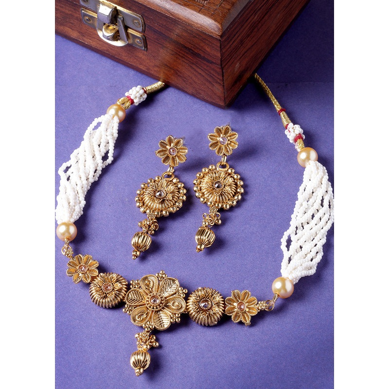 Multicolor Copper Glossy Jewellery Set - JD986609414