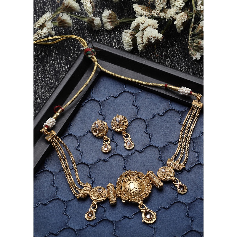 Multicolor Copper Glossy Jewellery Set - JD986609417