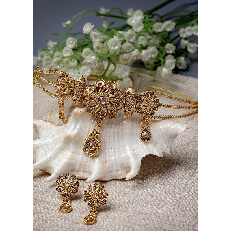 Multicolor Copper Glossy Jewellery Set - JD986609418