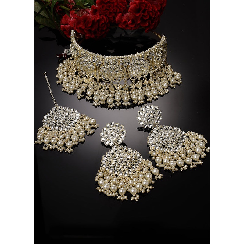 Red Alloy Dori Jewellery Set - JD986609383