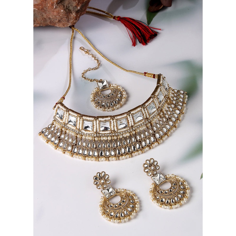 Red Alloy Glossy Jewellery Set - JD986609335