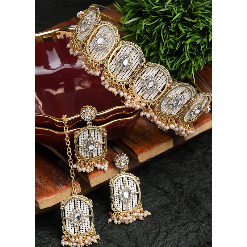 Red Alloy Glossy Jewellery Set - JD986609336