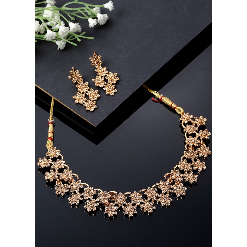 Red Alloy Glossy Jewellery Set - JD986609343