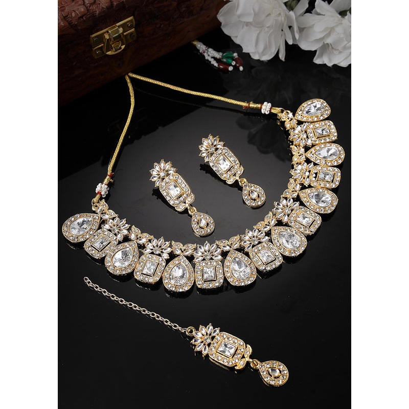 Red Alloy Glossy Jewellery Set - JD986609350