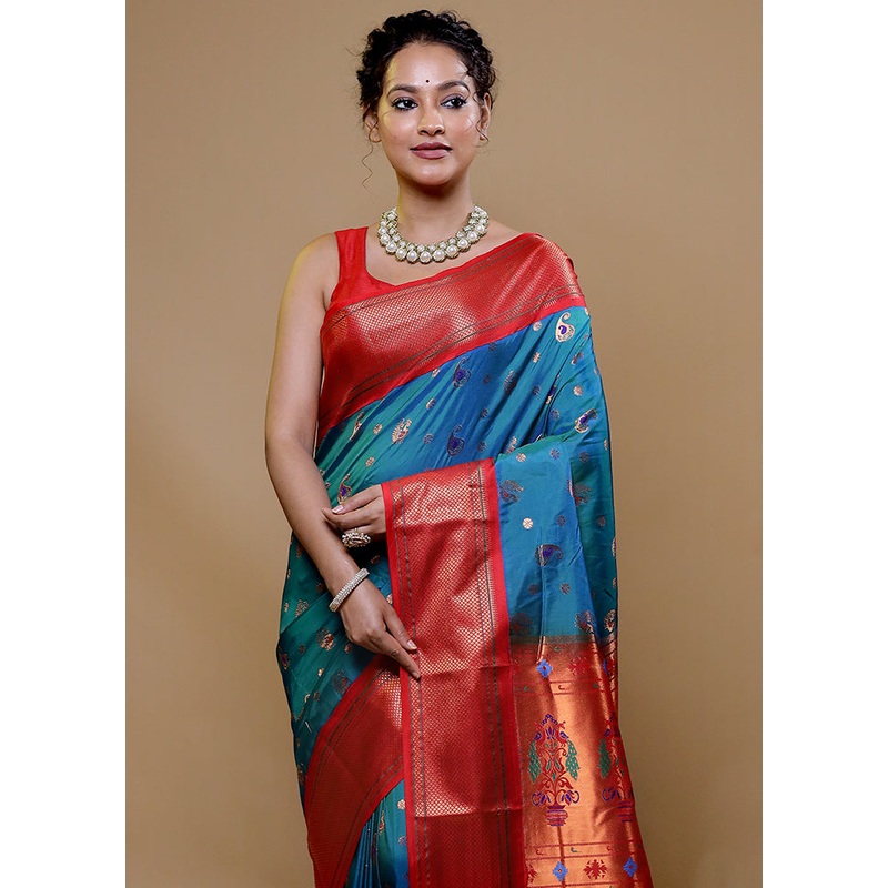 Green Kanjivaram Silk Saree With Blouse Piece - JD986609026