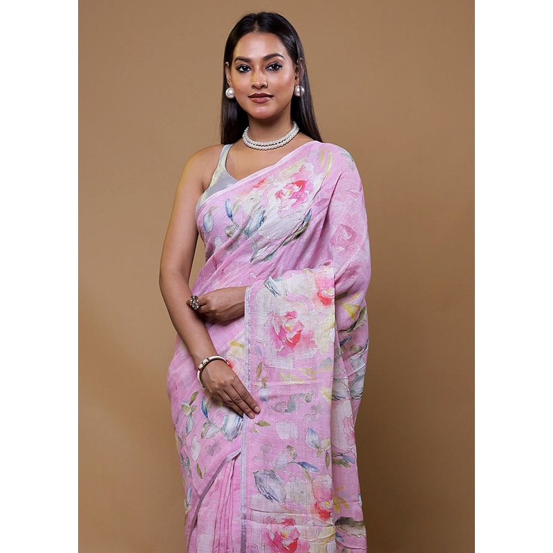 Purple Tussar Silk Saree With Blouse Piece - JD986609080