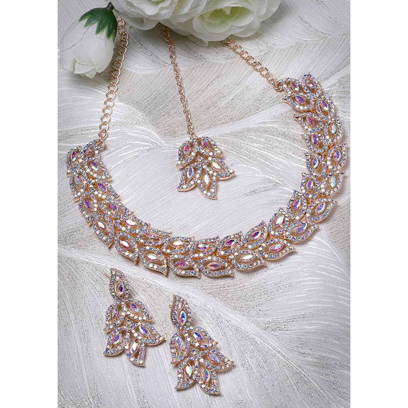 Red Alloy Glossy Jewellery Set - JD986609326