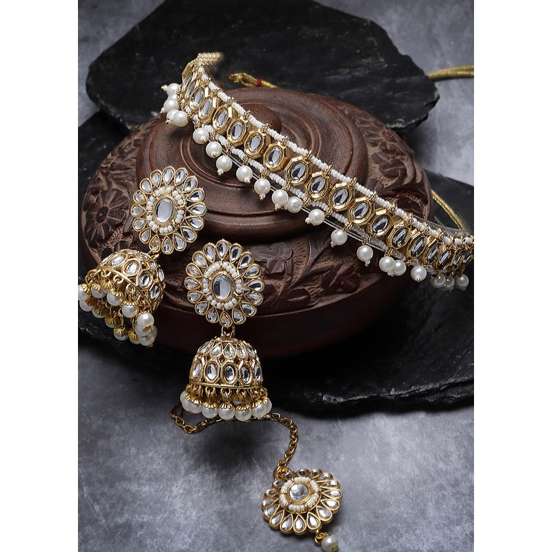 Red Alloy Glossy Jewellery Set - JD986609332