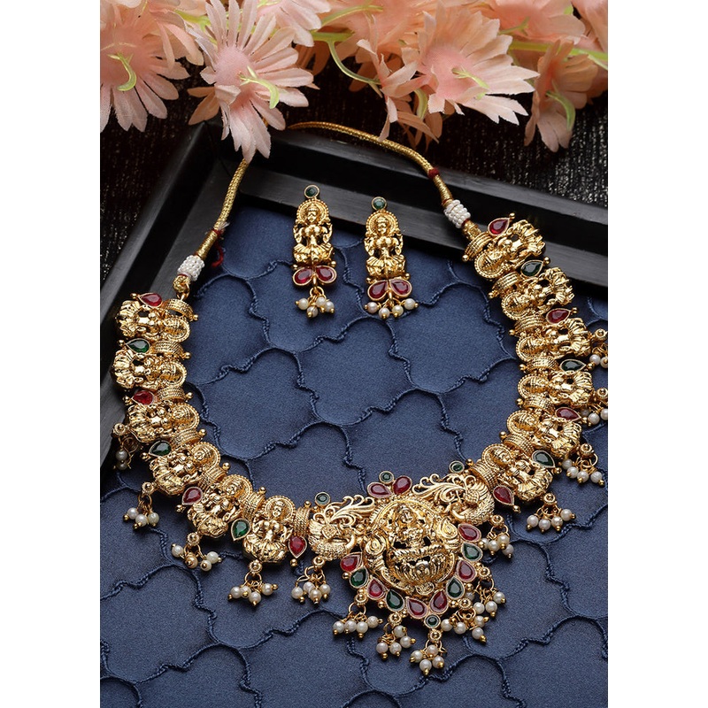 Red Copper Glossy Jewellery Set - JD986609314
