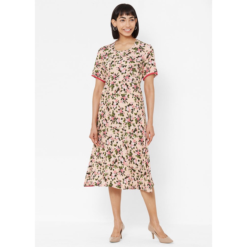 Peach Readymade Rayon Kurti - JD986608695
