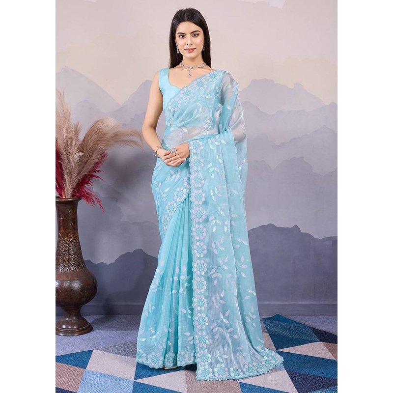 Firoza Dupion Silk Saree With Blouse Piece - JD986608193