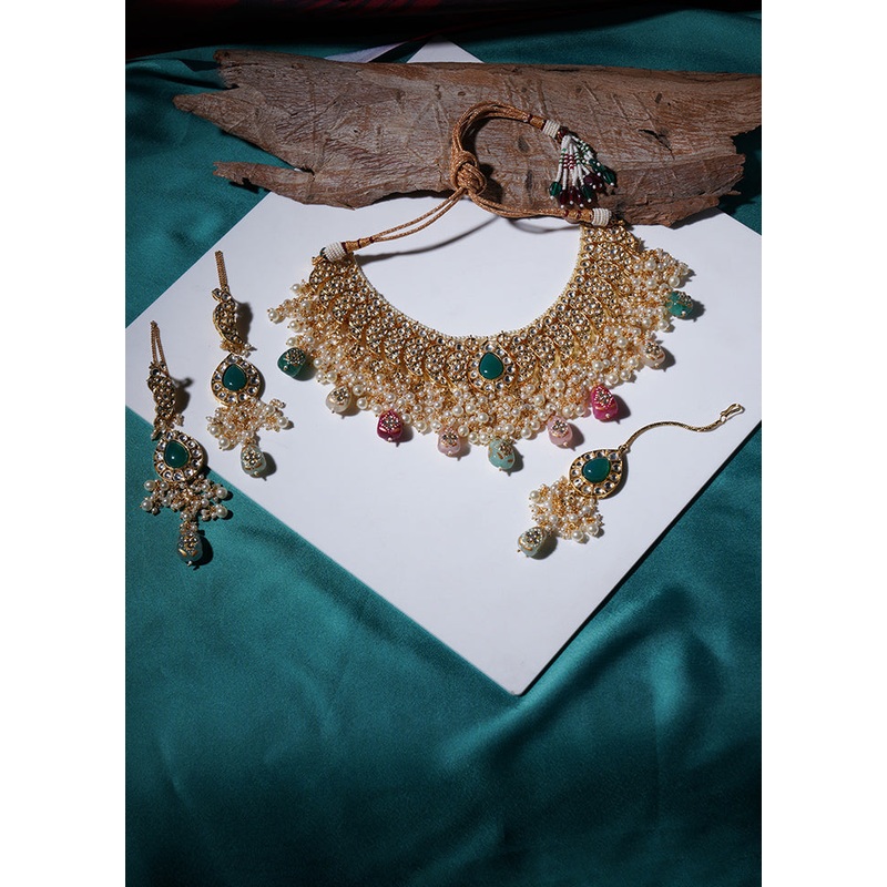 Multicolor Brass Drawstring Jewellery Set - JD986608008