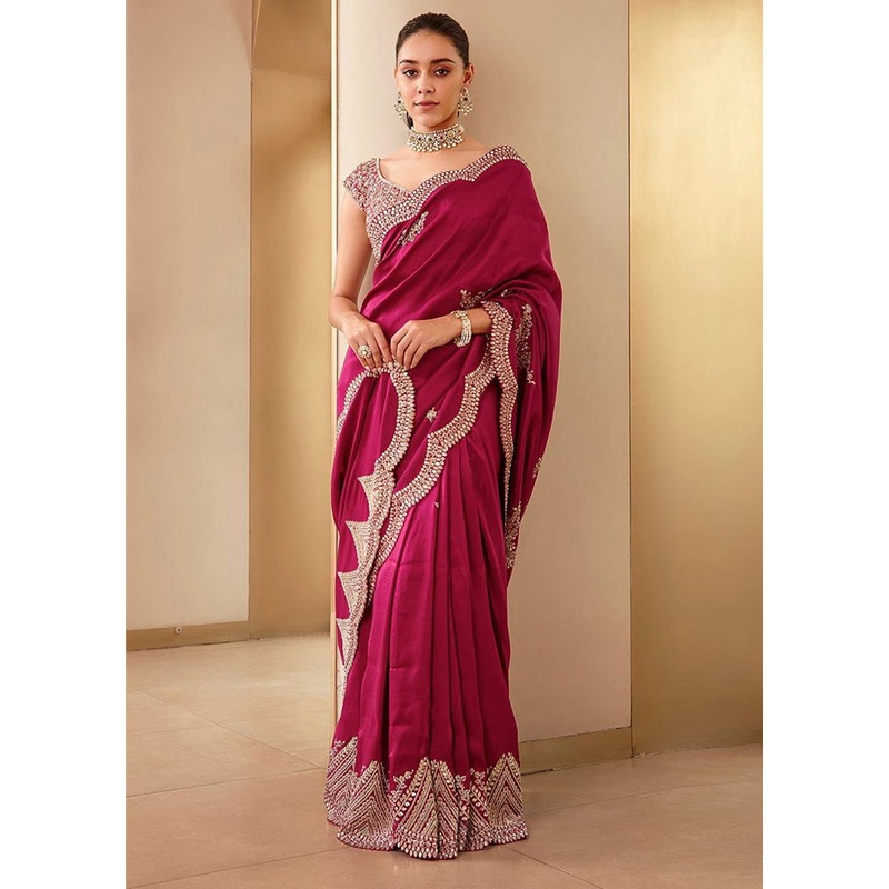 Rani Dupion Silk Saree With Blouse Piece - JD986608135