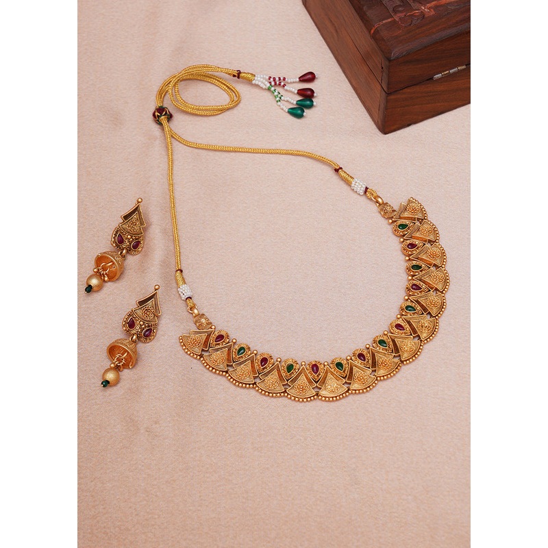 Multicolor Brass Gold Plating Jewellery Set - JD986607944