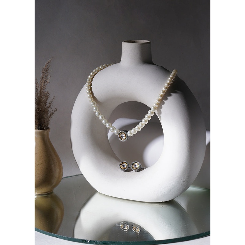 Multicolor Brass Rhodium Plated Jewellery Set - JD986607899