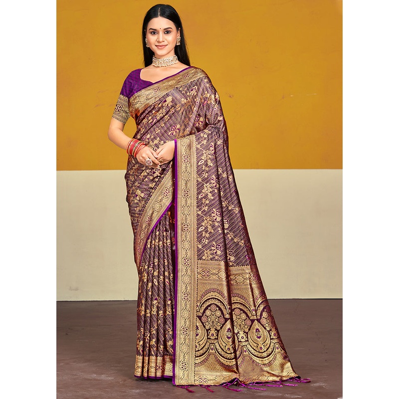 Multicolor Satin Silk Saree With Blouse Piece - JD986607531