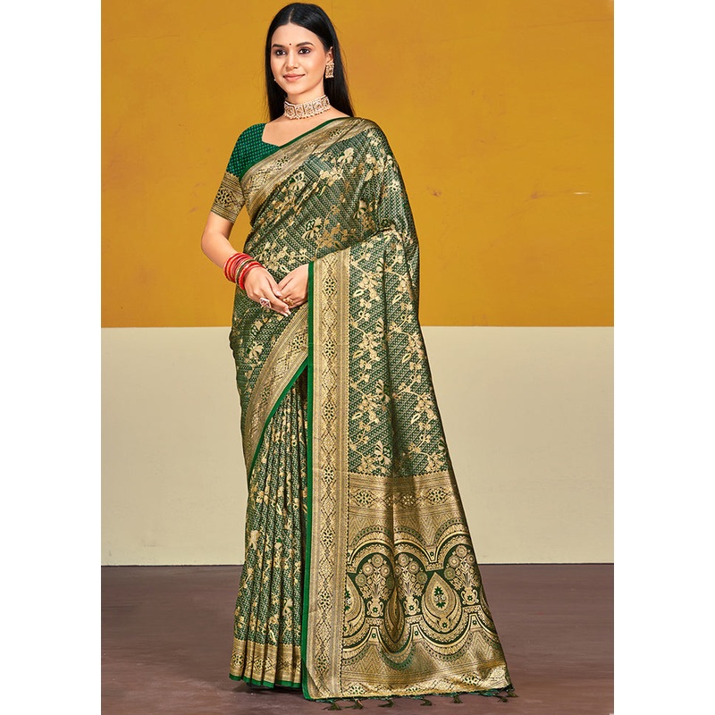 Multicolor Satin Silk Saree With Blouse Piece - JD986607532