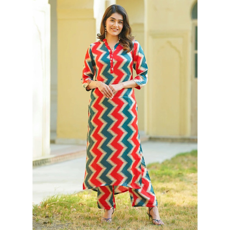 2 Pc Multicolor Readymade Silk Kurti Set - JD986606974