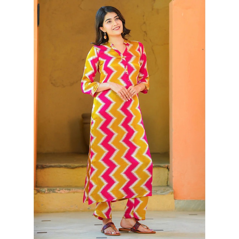 2 Pc Multicolor Readymade Silk Kurti Set - JD986606975