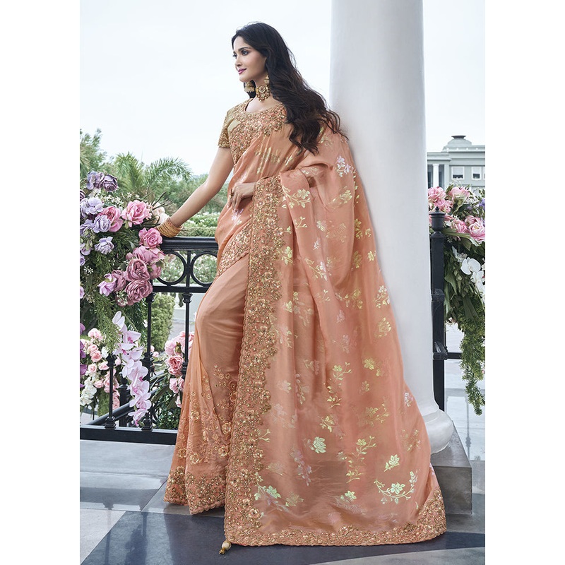 Pink Spun Pure Silk Saree With Blouse Piece - JD986607002