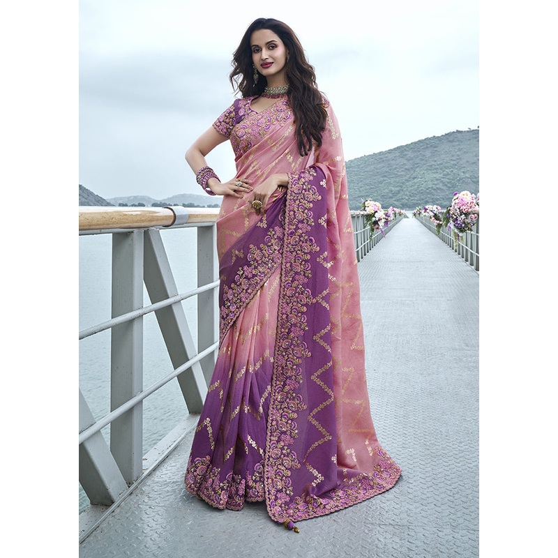 Pink Spun Silk Saree With Blouse Piece - JD986606995
