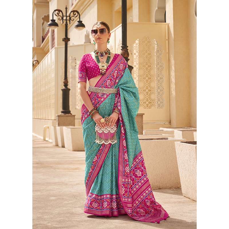 Sea Green Spun Silk Saree With Blouse Piece - JD986606986