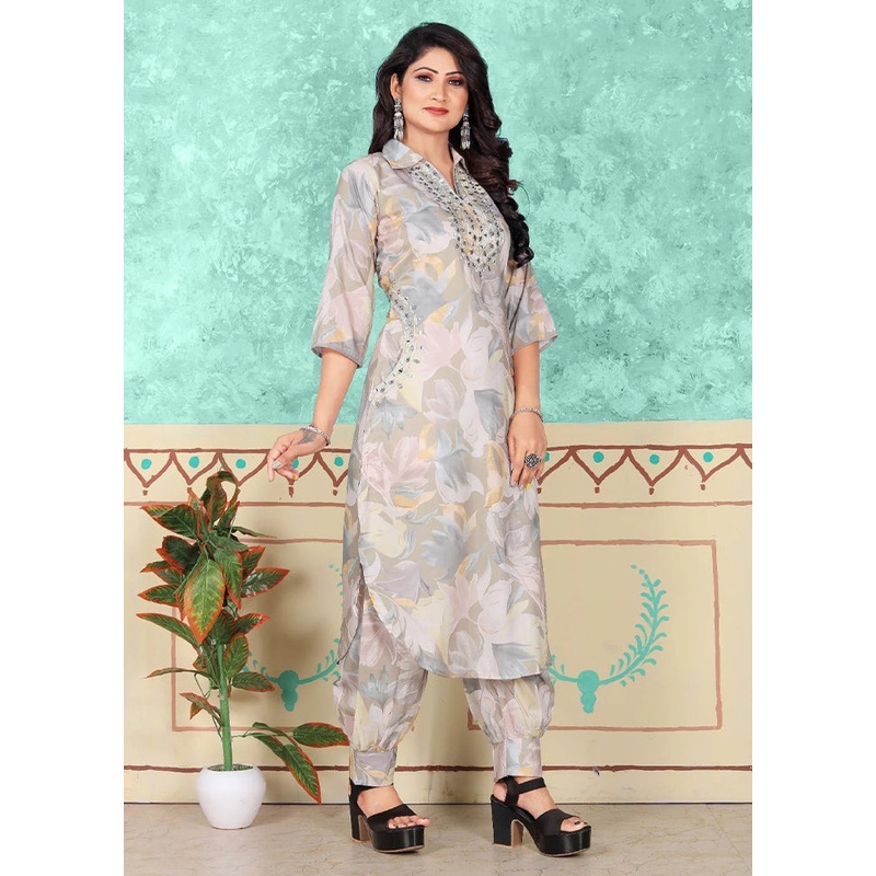 2 Pc Multicolor Readymade Cotton Kurti Set - JD986606835