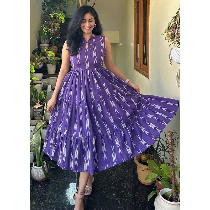 Purple Readymade Chanderi Kurti - JD986606787