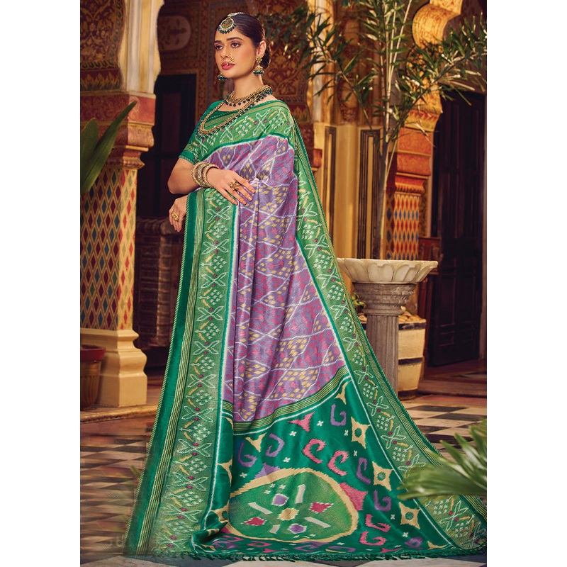 Purple Spun Silk Saree With Blouse Piece - JD986606693