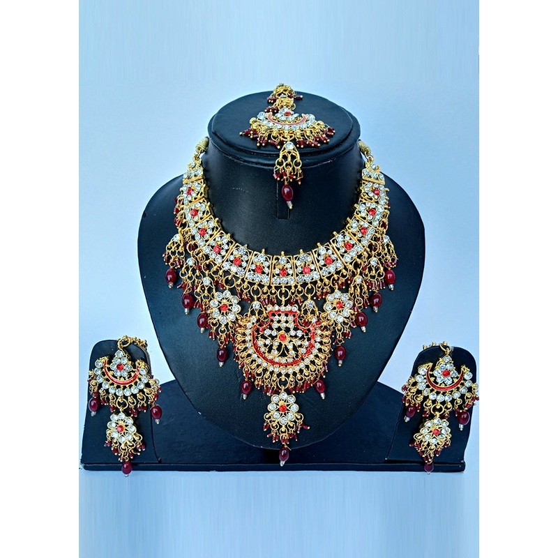 Wine Alloy Cz Stone Jewellery Set - JD986606840