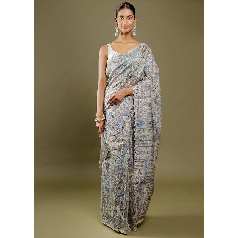 Cream Handloom Tussar Pure Silk Saree With Blouse Piece - JD986606394