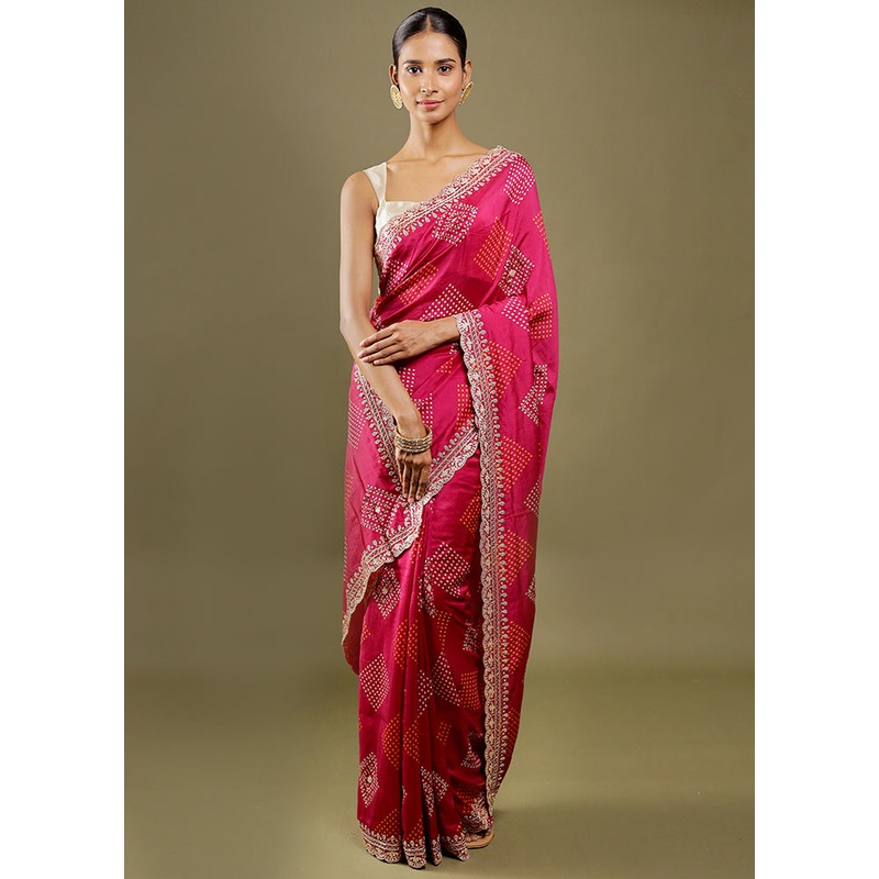 Pink Handloom Chiffon Pure Silk Saree With Blouse Piece - JD986606386