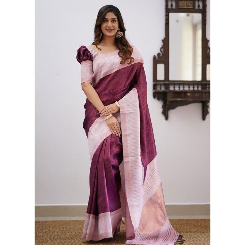 Multicolor Banarasi Silk Saree With Blouse Piece - JD986606172