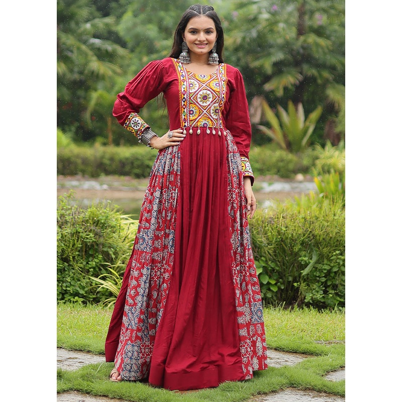 Multicolor Readymade Rayon Indian Dress - JD986606100