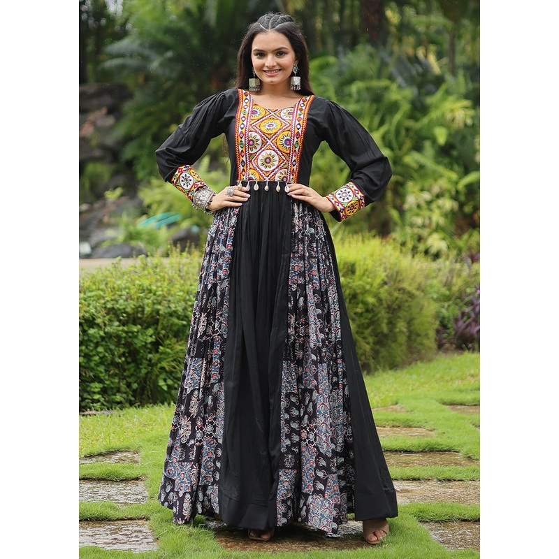 Multicolor Readymade Rayon Indian Dress - JD986606101