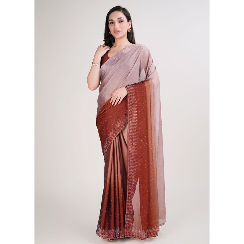Multicolor Spun Silk Saree With Blouse Piece - JD986606160