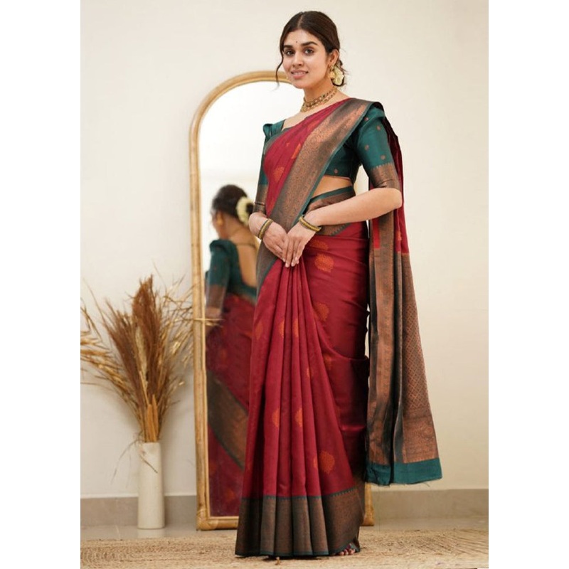 Pink Spun Silk Saree With Blouse Piece - JD986606145