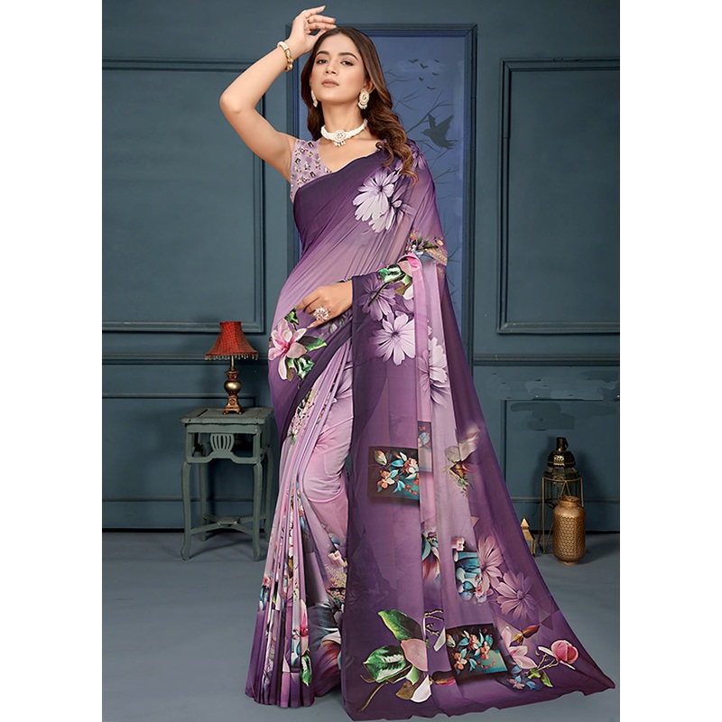 Pink Spun Silk Saree With Blouse Piece - JD986605697
