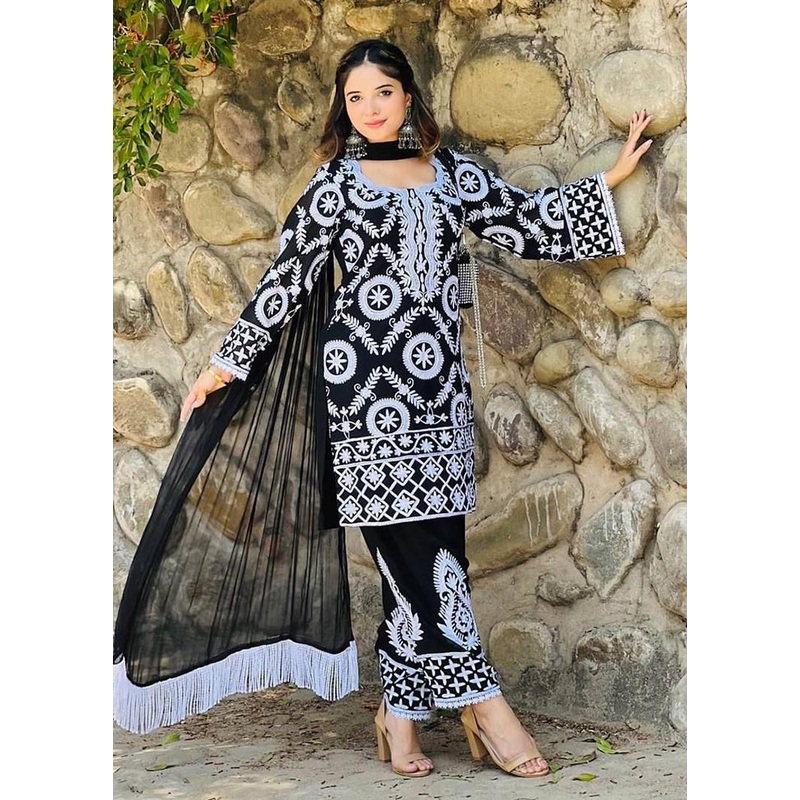 Multicolor Readymade Georgette Indian Dress - JD986605390