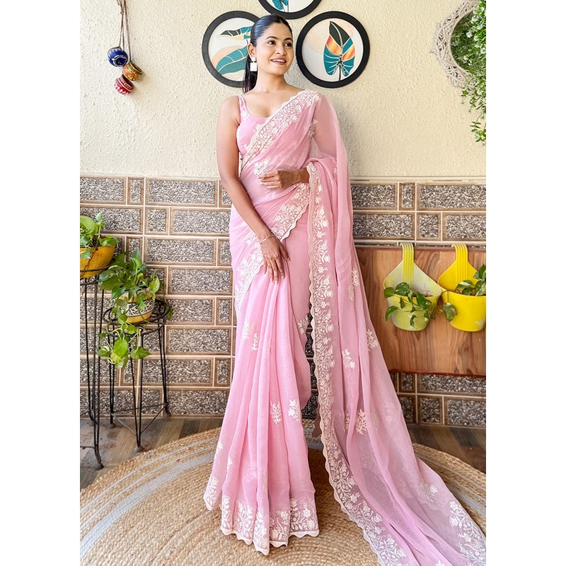 Purple Spun Silk Saree With Blouse Piece - JD986605488