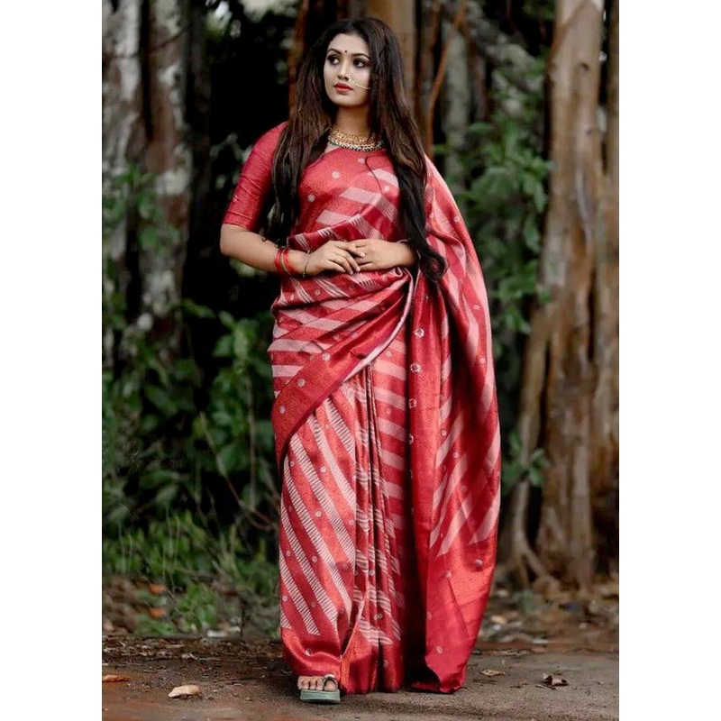 Multicolor Banarasi Silk Saree With Blouse Piece - JD986605124
